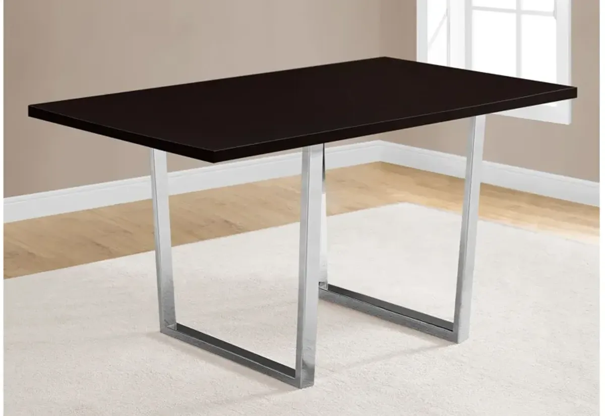 Monarch Specialties I 1122 - 60" Chrome Dining Table