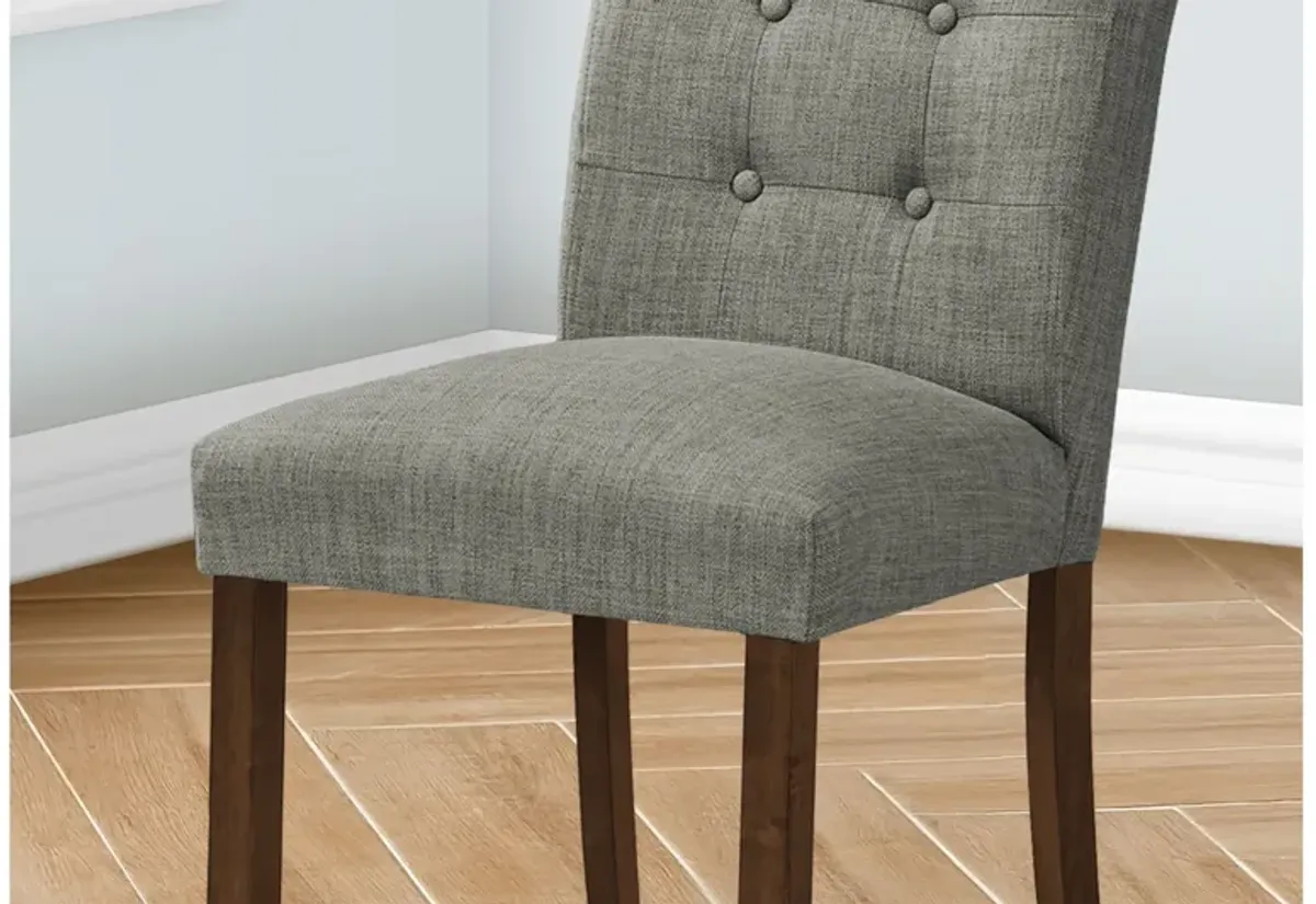 Monarch Specialties I 1218 - 38" Grey Upholstered Dining Chair (Set of Two)