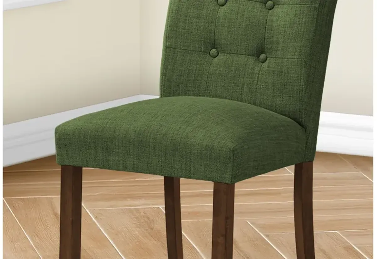 Monarch Specialties I 1219 - 38" Green Upholstered Dining Chair (Set of Two)