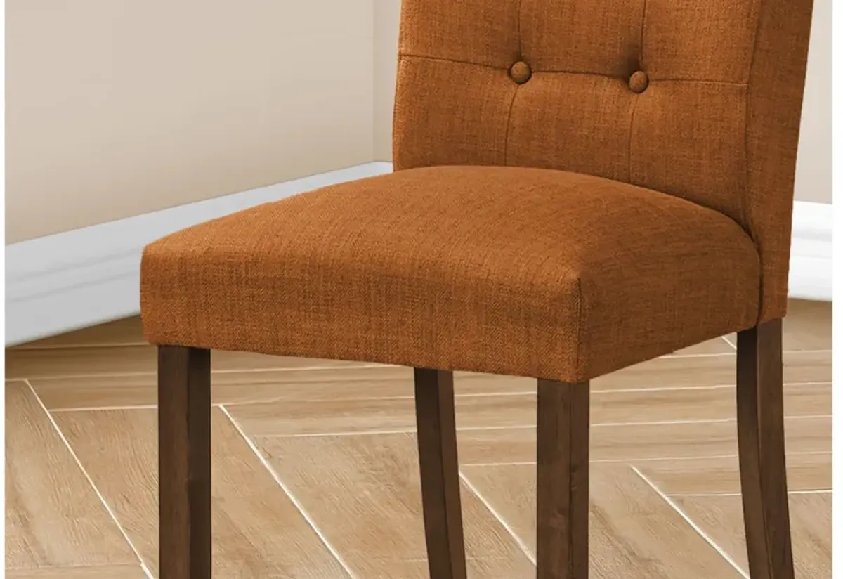Monarch Specialties I 1221 - 38" Orange Upholstered Dining Chair (Set of Two)