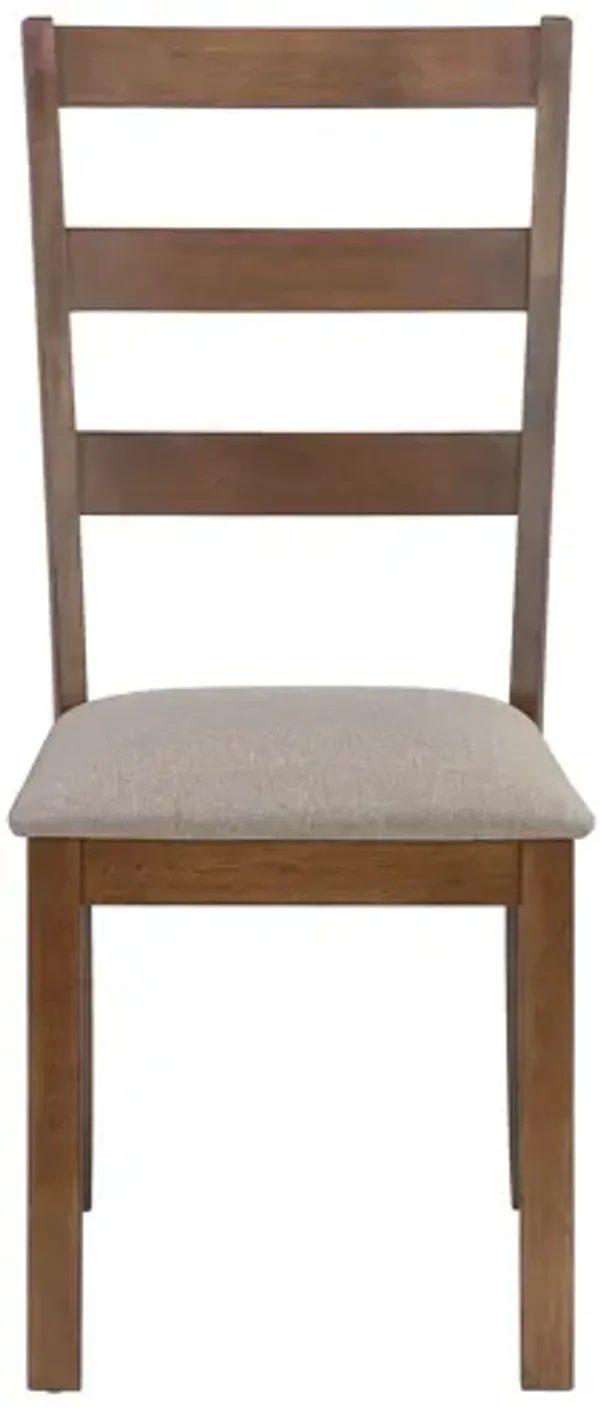 Monarch Specialties I 1313 - Walnut Upholstered Dining Chair (Set of Two)