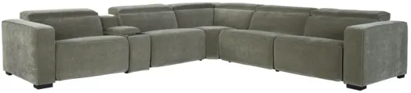 Drift Green Dual Power Reclining 6-Piece Sectional