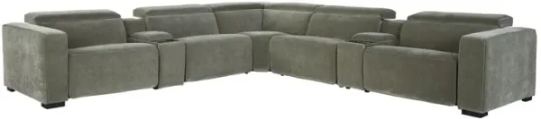 Drift Green Dual Power Reclining 7-Piece Sectional