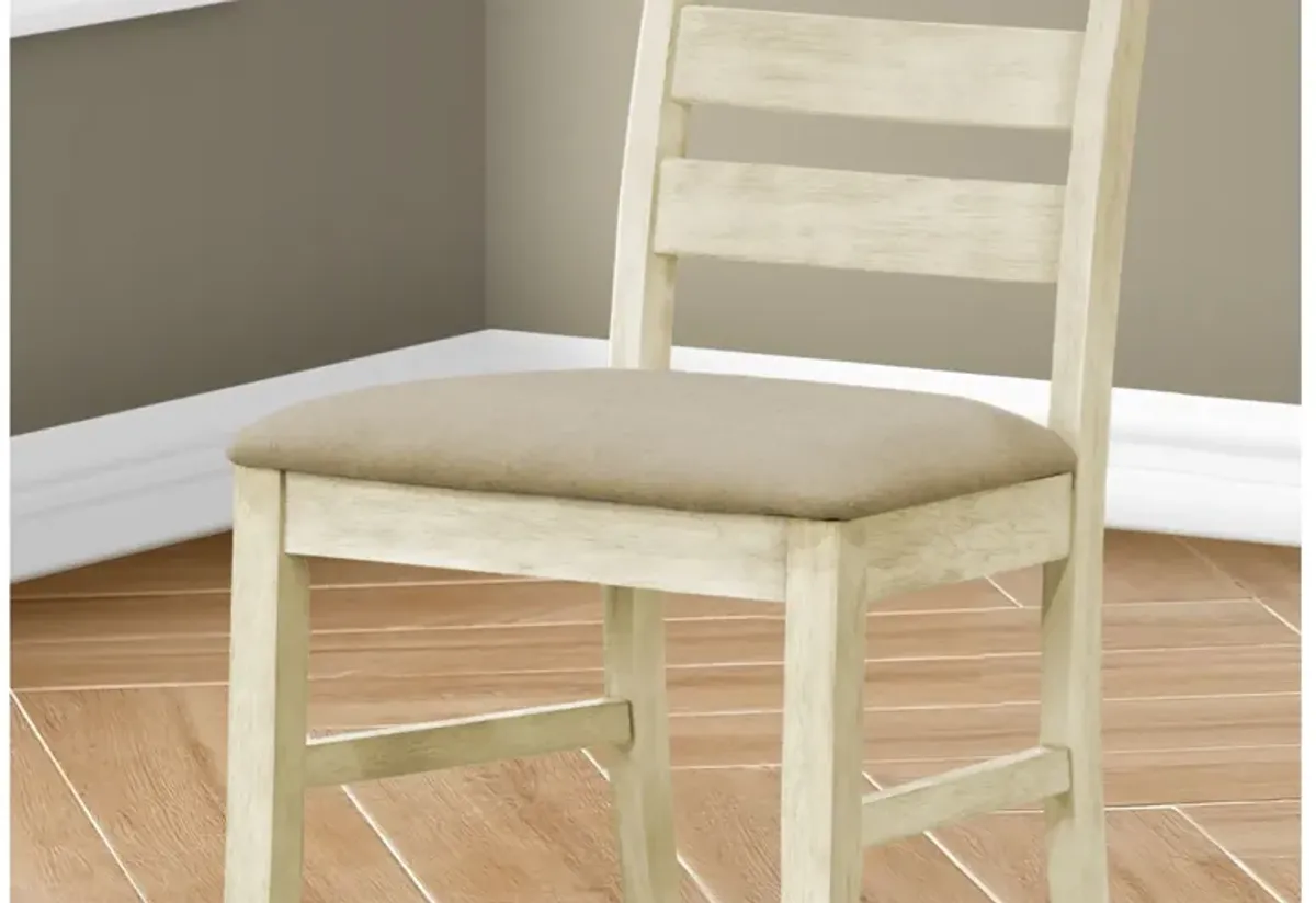 Monarch Specialties I 1336 - 38" Beige Linen Dining Chair (Set of Two)