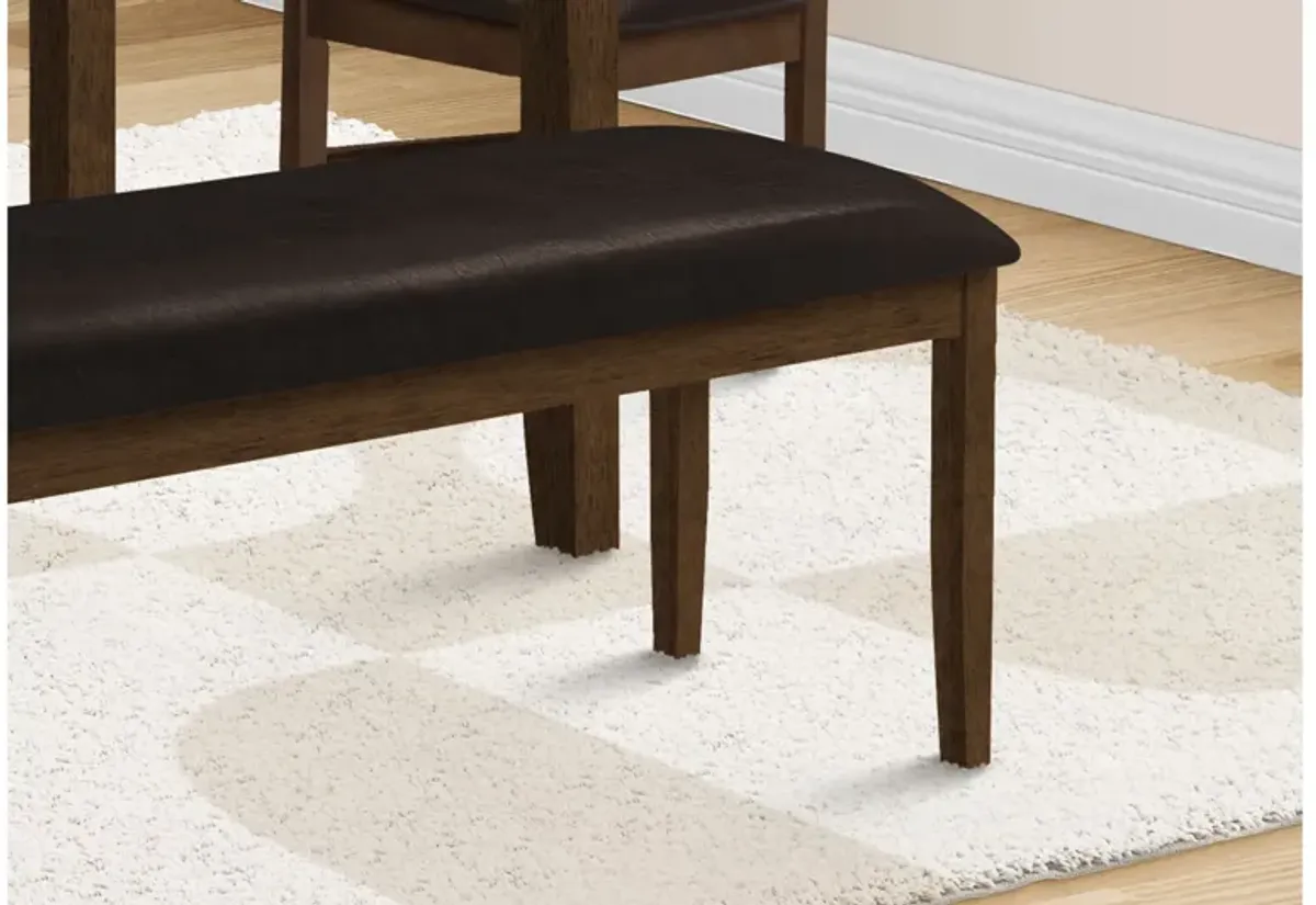 Monarch Specialties I 1373 - 48" Brown Upholstered Dining Bench