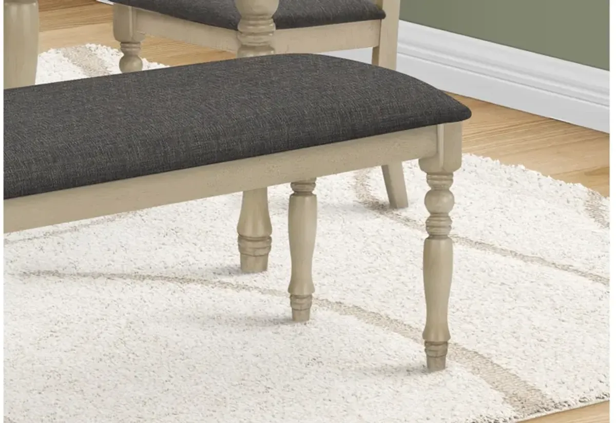 Monarch Specialties I 1393 - 48" Antique Grey Upholstered Dining Bench