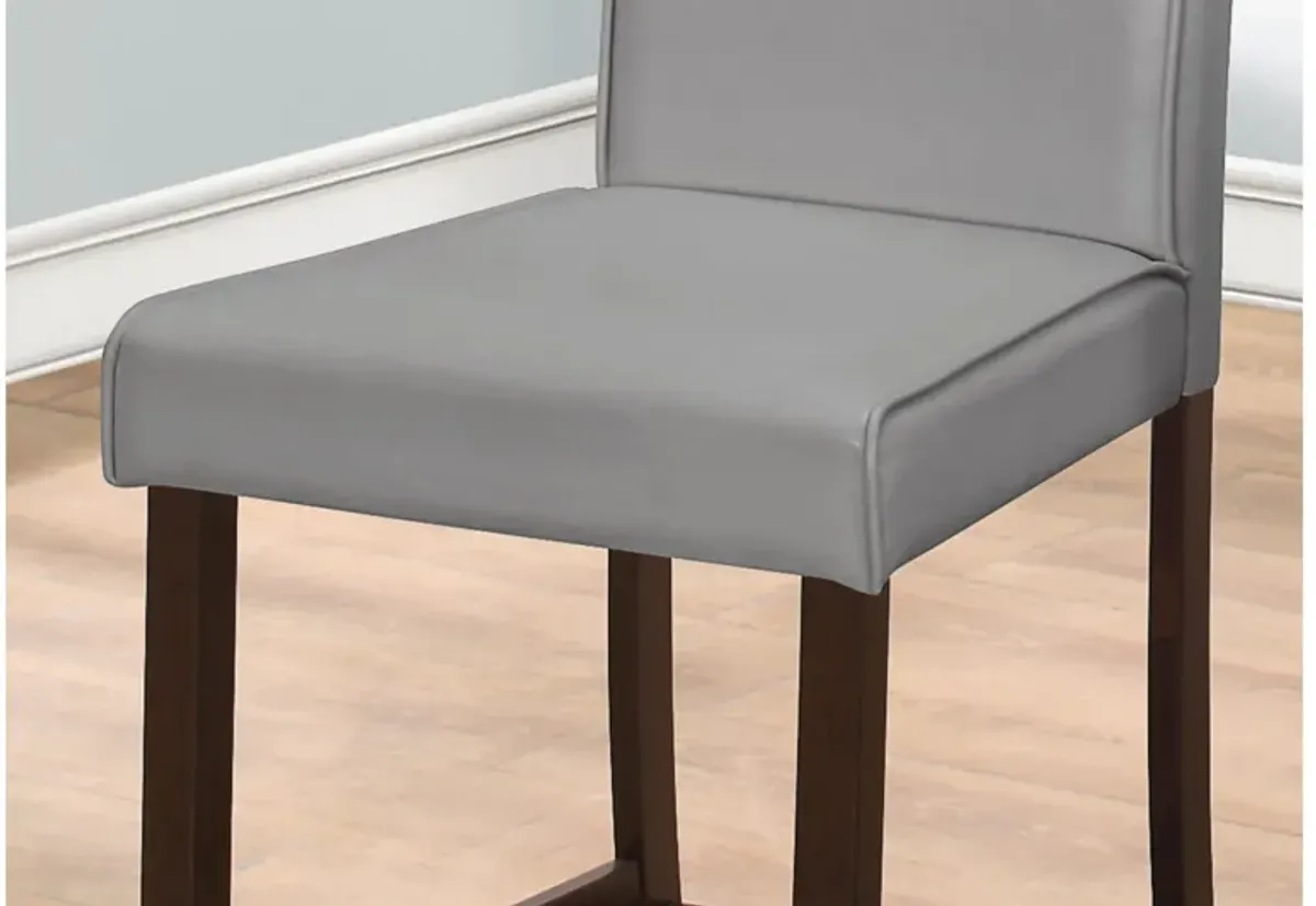 Monarch Specialties I 1902 - Grey Upholstered Counter Chair (Set of Two)