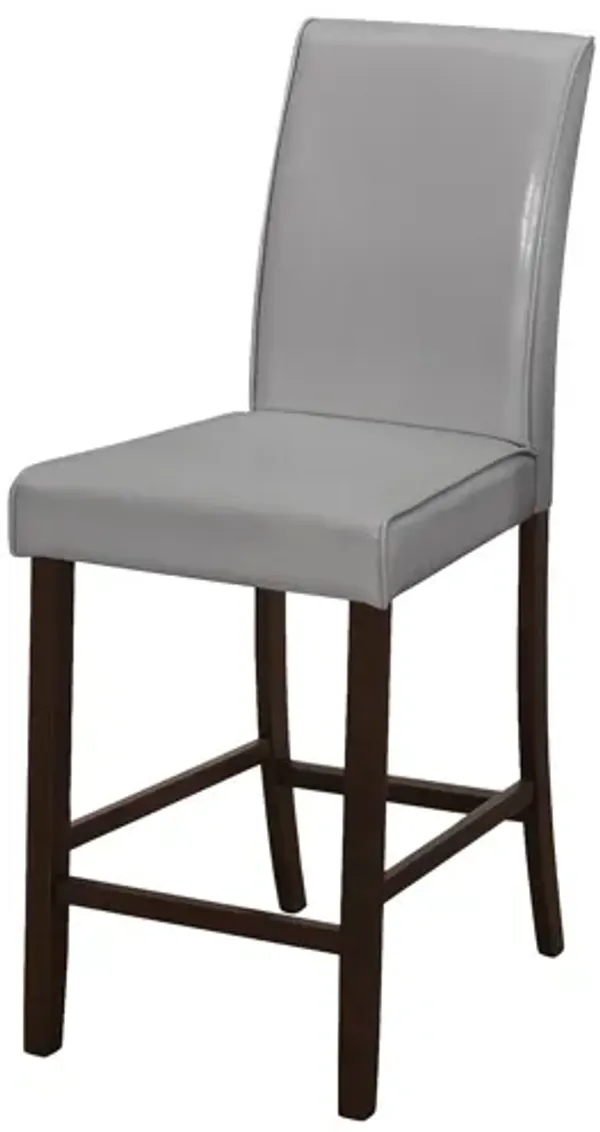 Monarch Specialties I 1902 - Grey Upholstered Counter Chair (Set of Two)