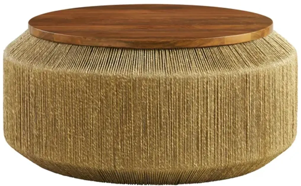 Maris Seagrass and Wood Coffee Table by Modway