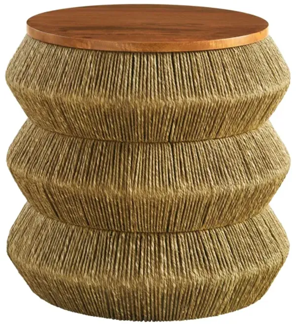 Maris Seagrass and Wood End Table by Modway