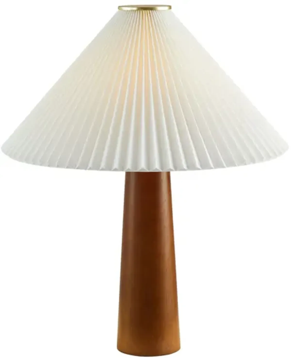Jessica Wooden Base Table Lamp With Pleated Fabric Shade by Modway