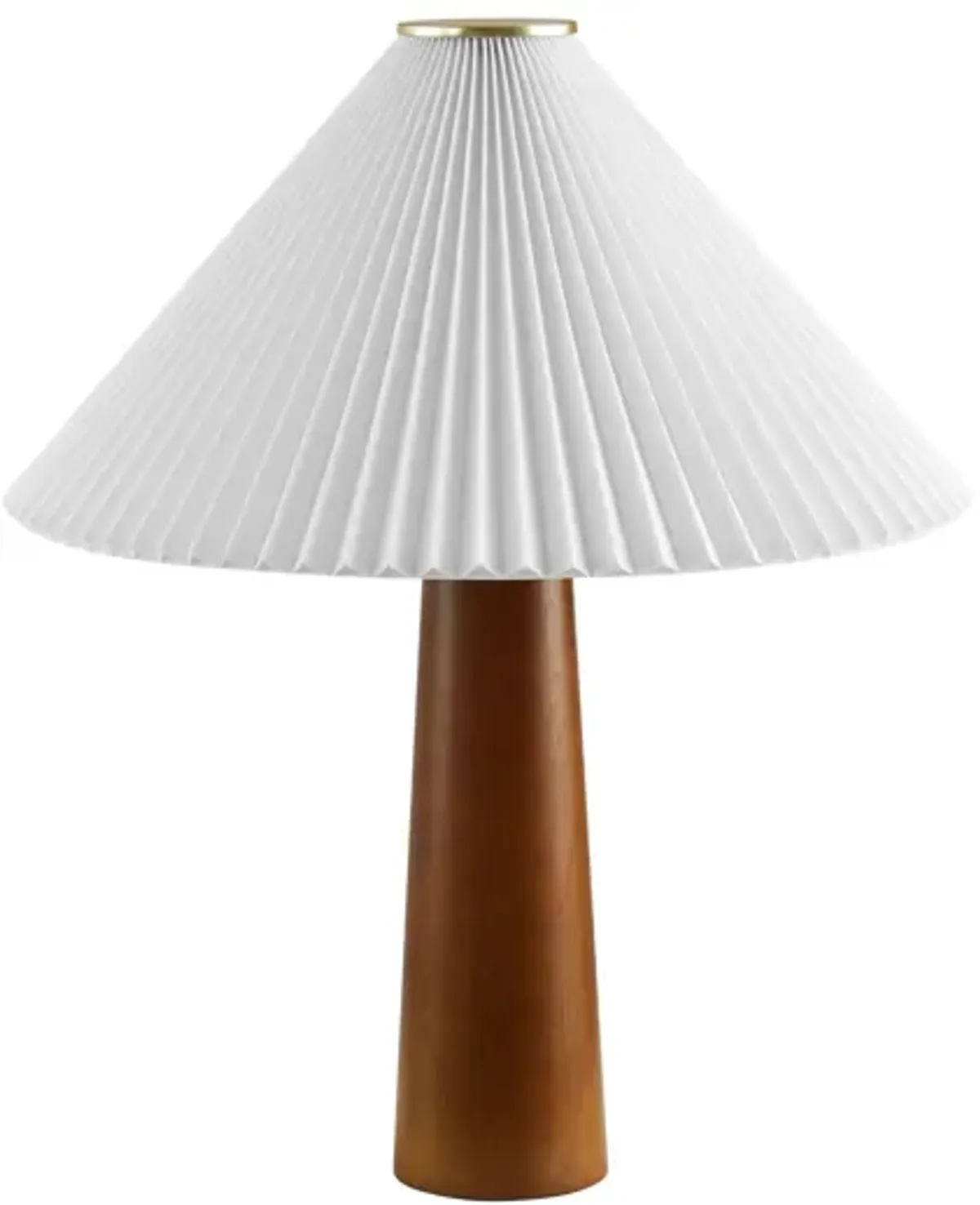 Jessica Wooden Base Table Lamp With Pleated Fabric Shade by Modway
