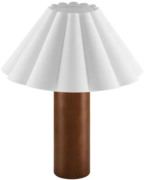 Flora Wood Table Lamp With Pleated Petal Shade by Modway