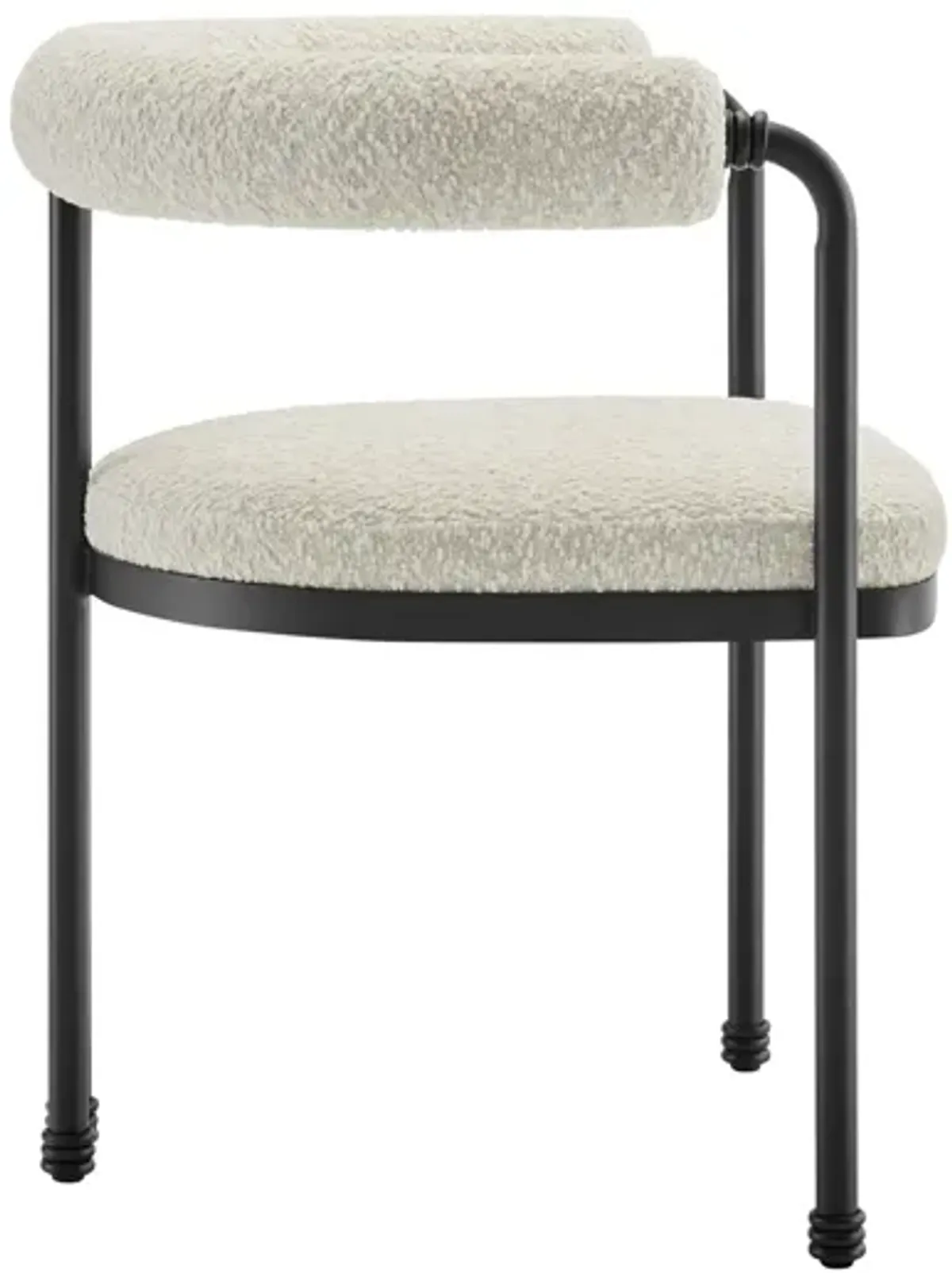 Turin Curved Back Boucle and Metal Dining Accent Chair by Modway