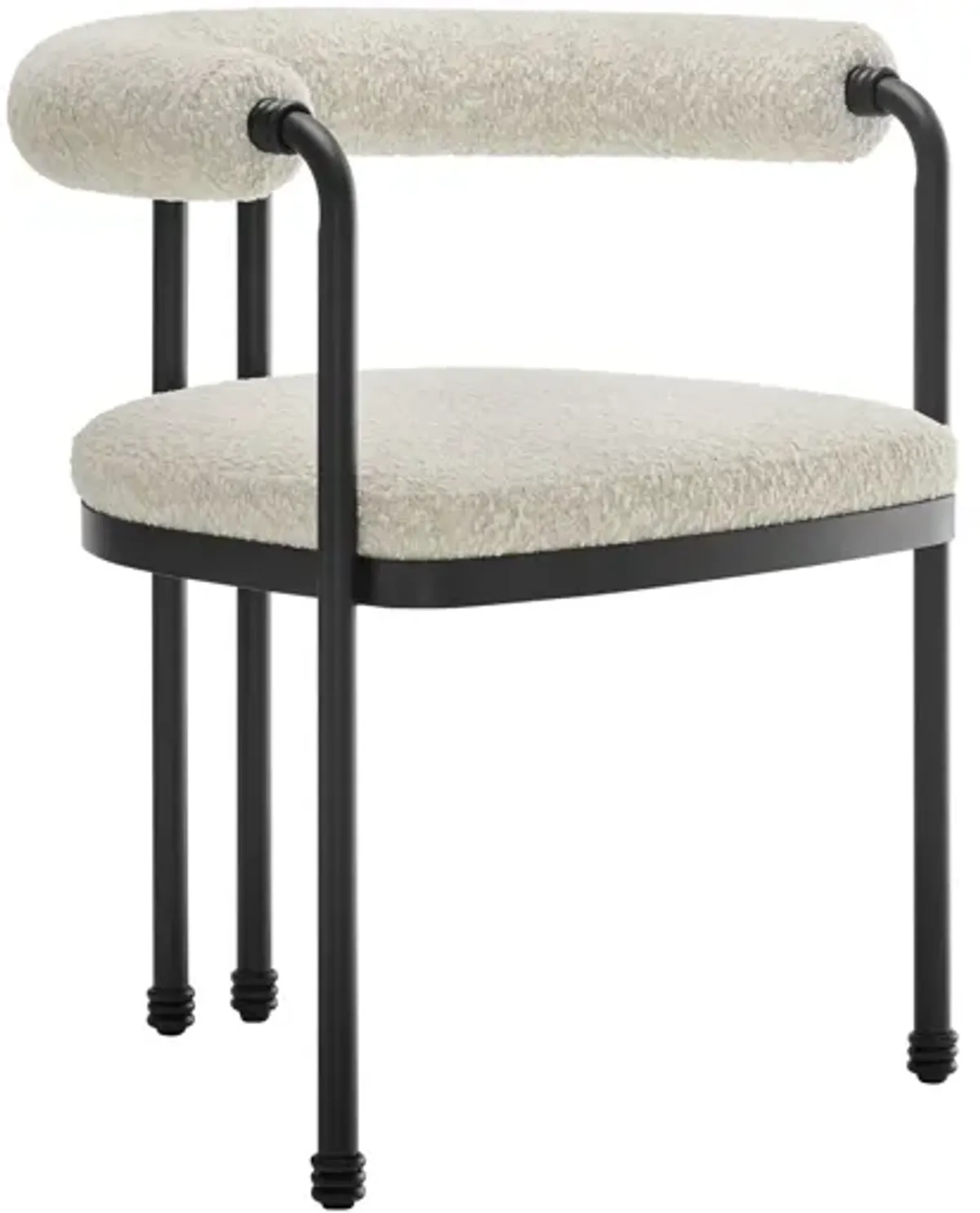 Turin Curved Back Boucle and Metal Dining Accent Chair by Modway