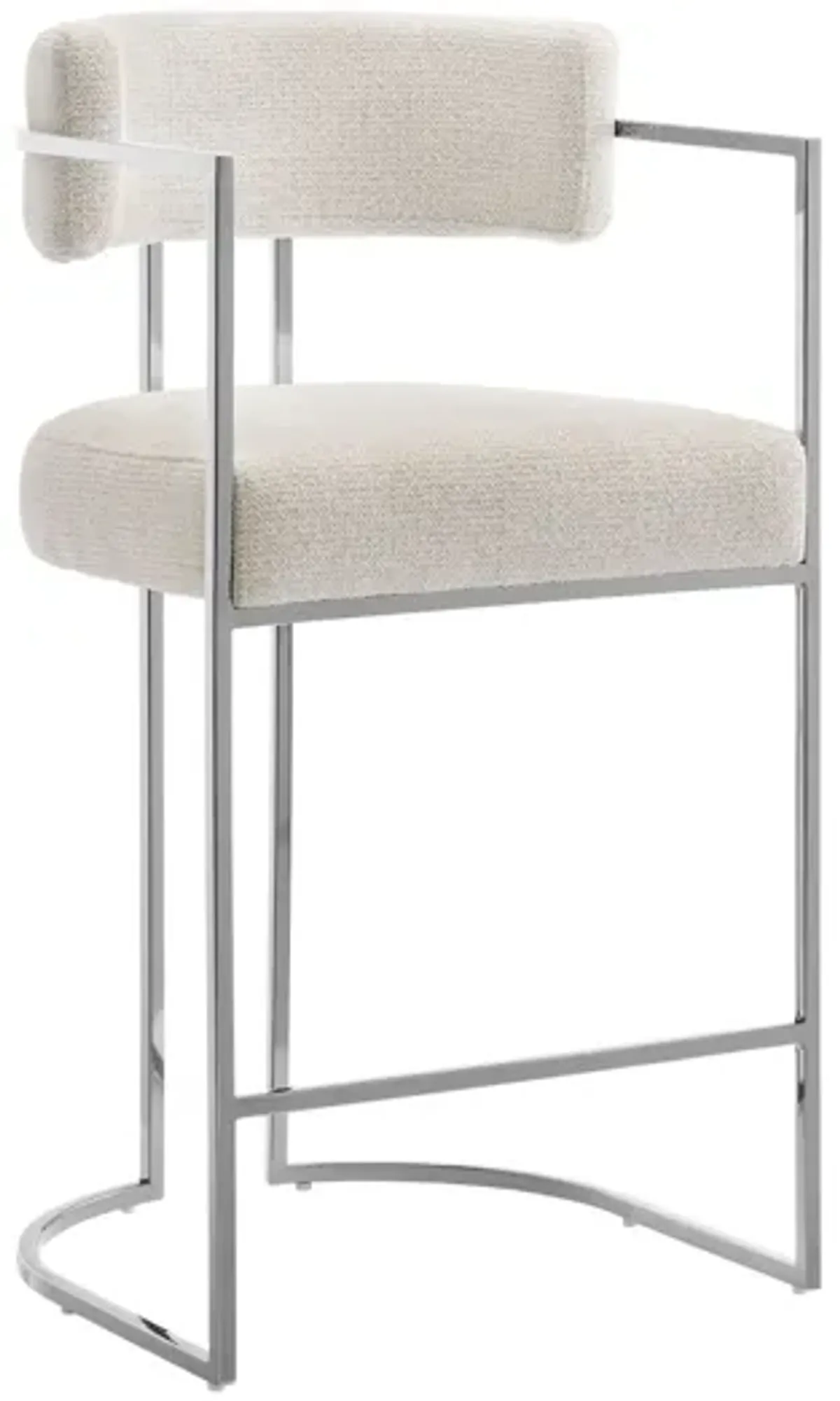 Huron Curved Back Fabric and Metal Counter Stool by Modway