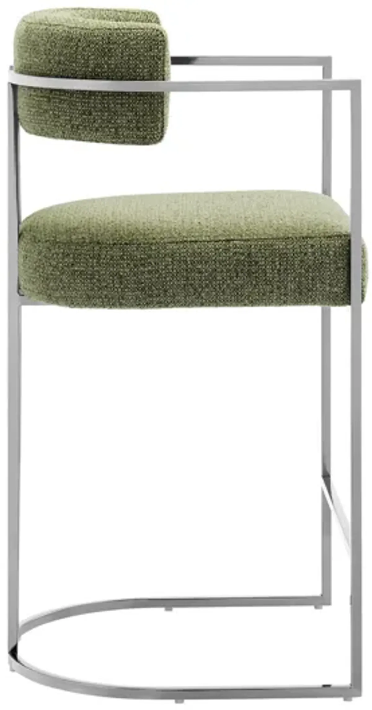 Huron Curved Back Fabric and Metal Counter Stool by Modway