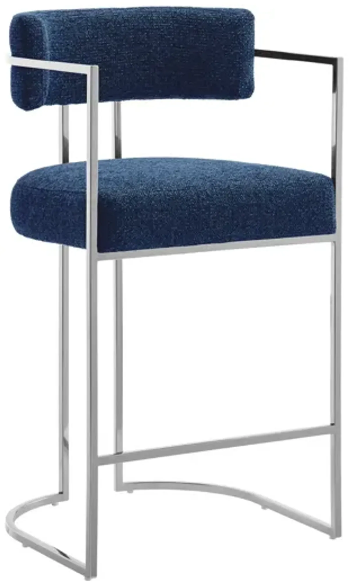 Huron Curved Back Fabric and Metal Counter Stool by Modway