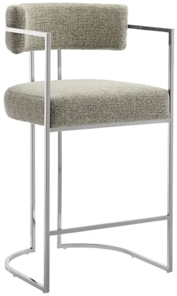 Huron Curved Back Fabric and Metal Counter Stool by Modway