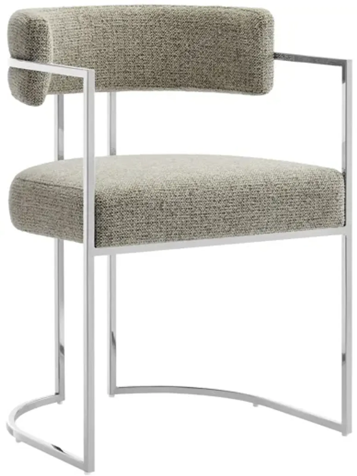 Huron Curved Back Fabric and Metal Dining Accent Chair by Modway
