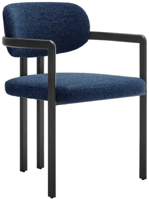 Elio Barrel Fabric and Metal Dining Chair by Modway