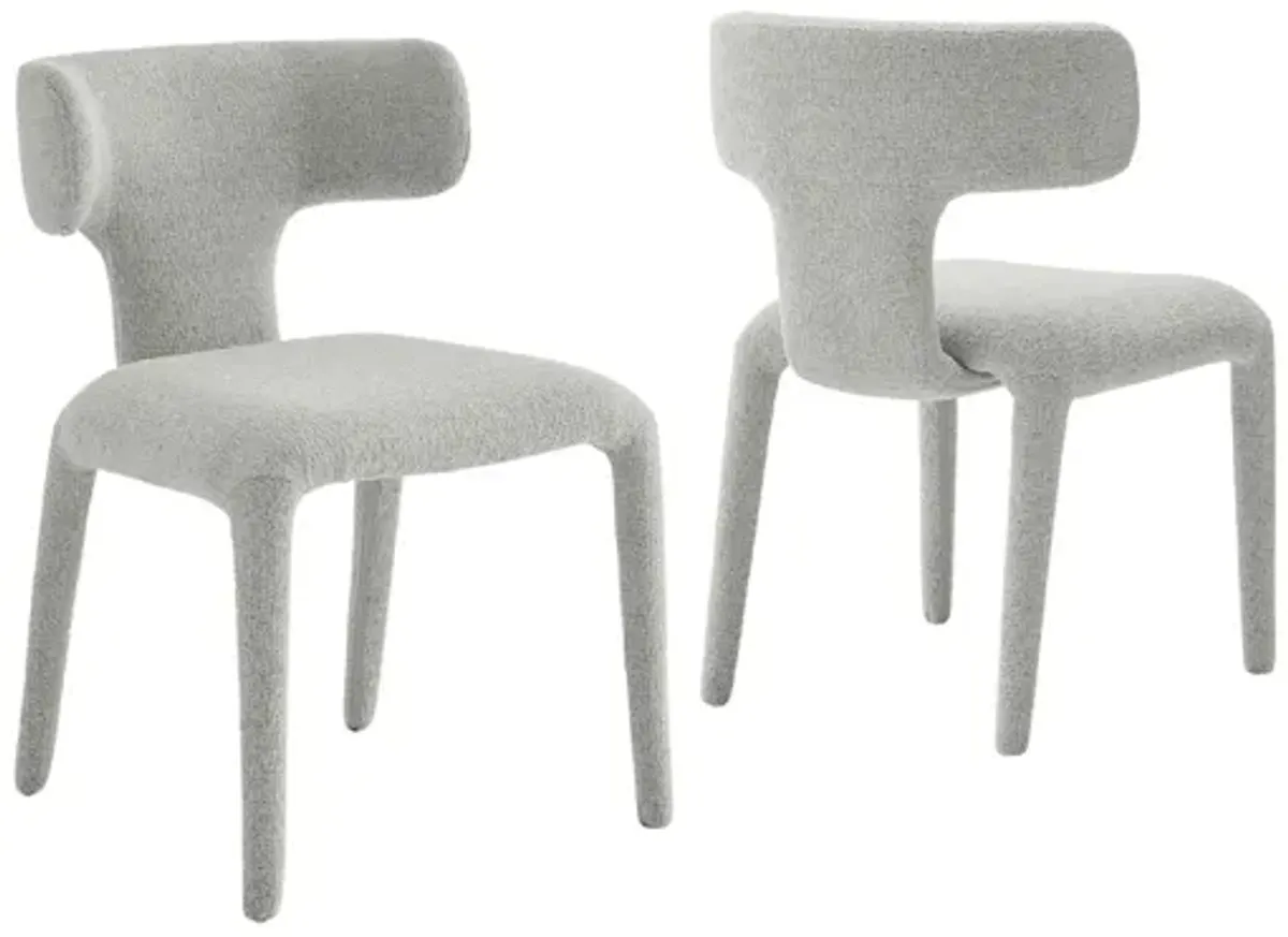 Stellan Curved Back Boucle Upholstered Dining Chair Set of 2 by Modway