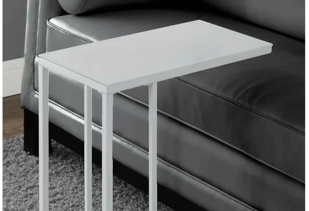Monarch Specialties I 3037 - White C-Shaped Side Table