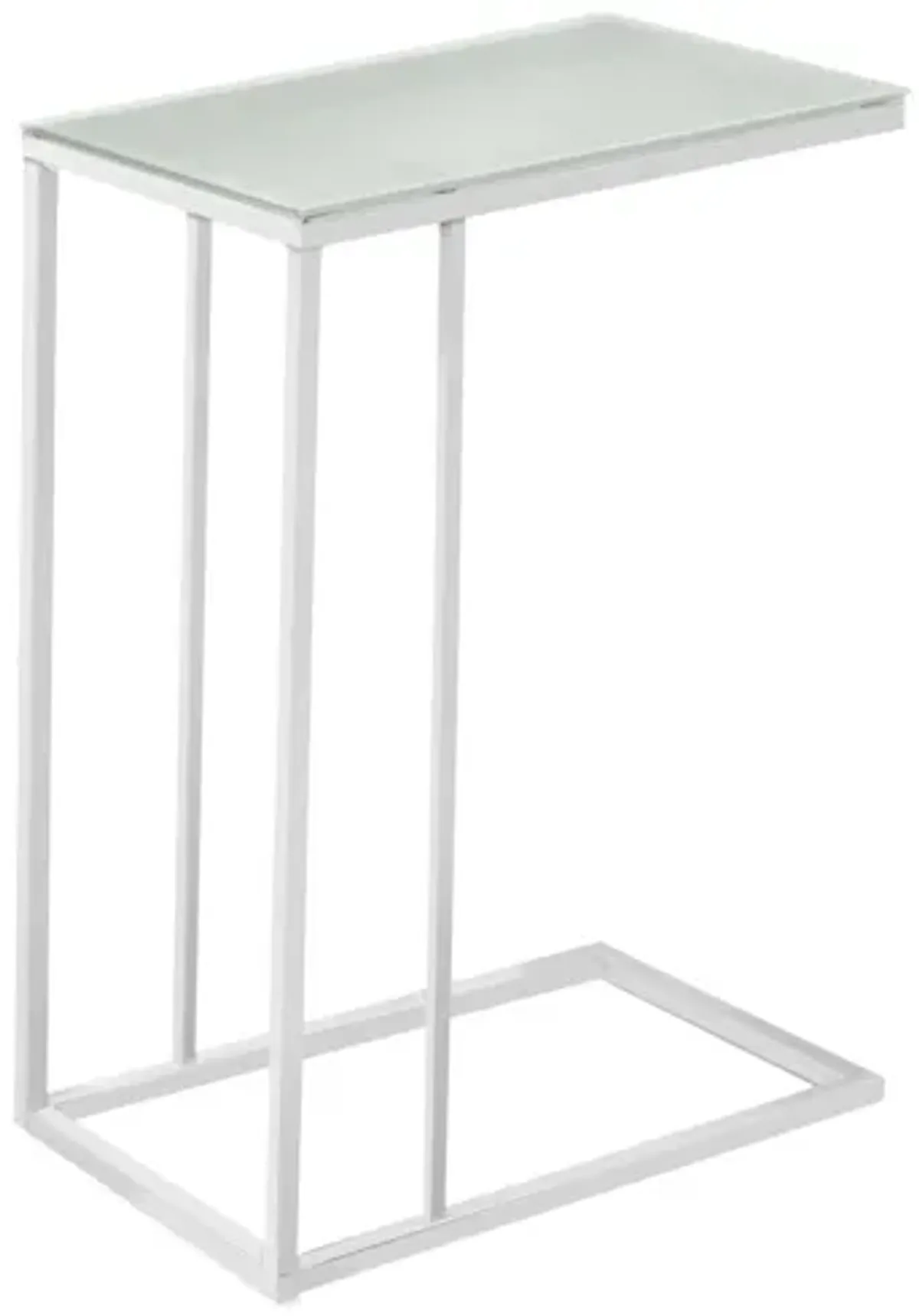 Monarch Specialties I 3037 - White C-Shaped Side Table