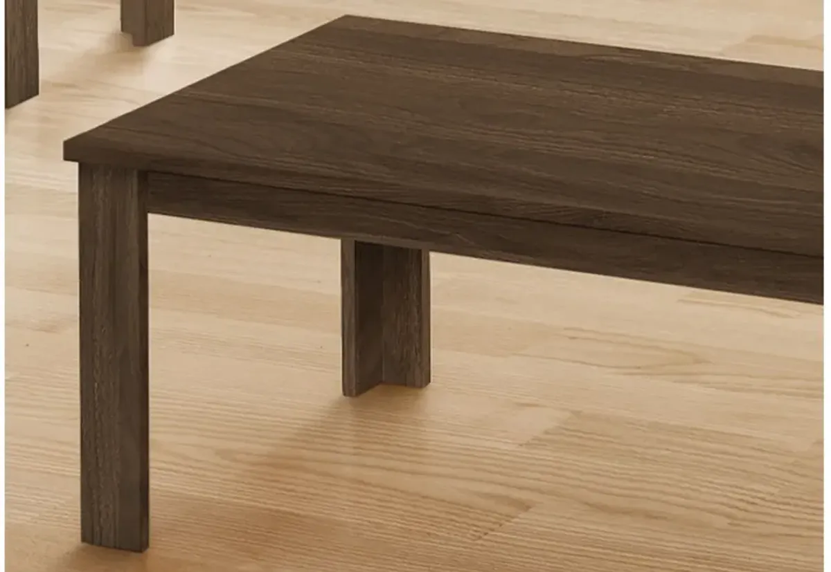 Monarch Specialties I 7862P - Three Piece Walnut Table Set