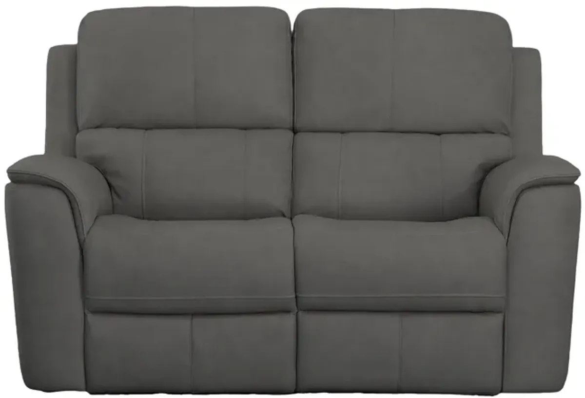 Oliver Charcoal Leather Triple Power Reclining Loveseat