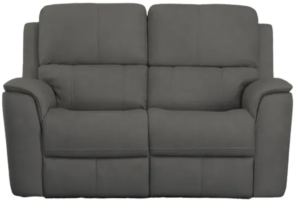 Oliver Charcoal Leather Triple Power Reclining Loveseat