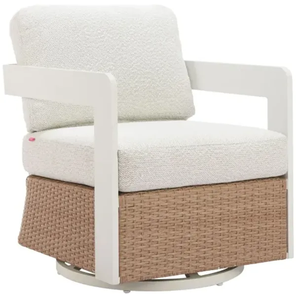 Gelo Swivel Chair White & Brown