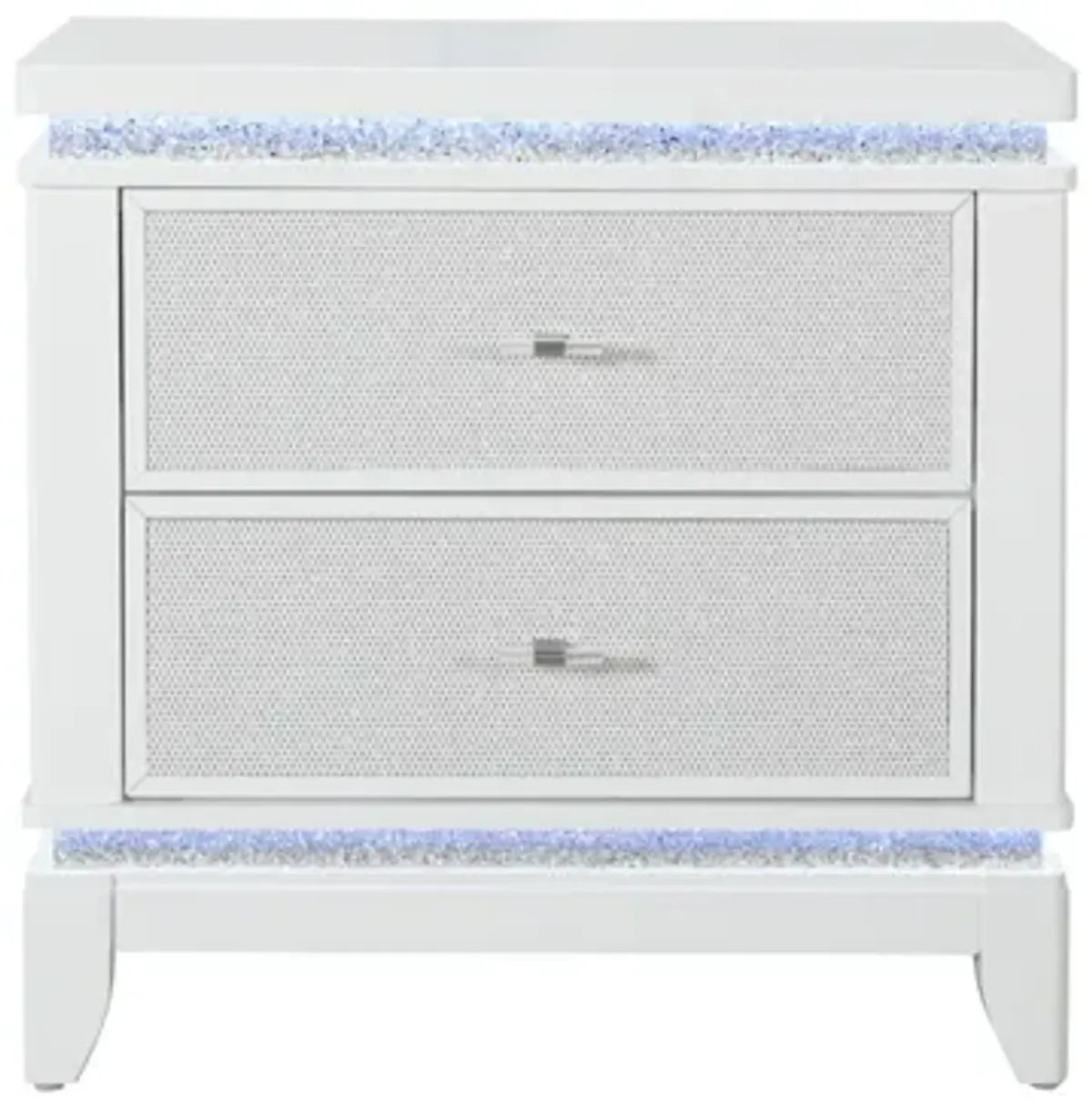 Alina White Nightstand with LED and USB