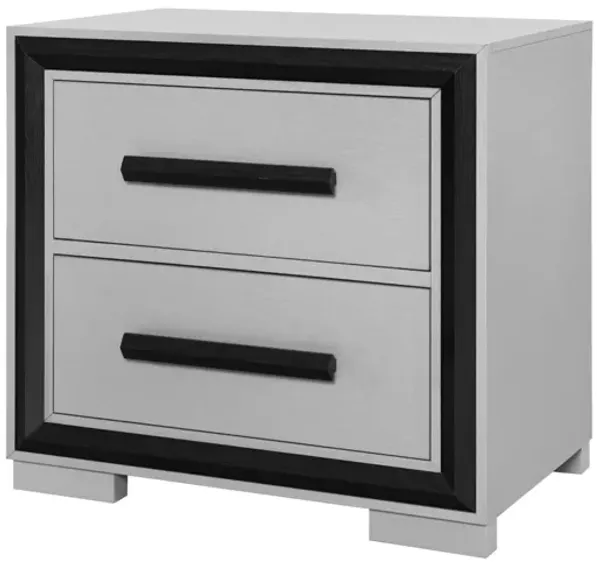 Amelia Grey Black Nightstand