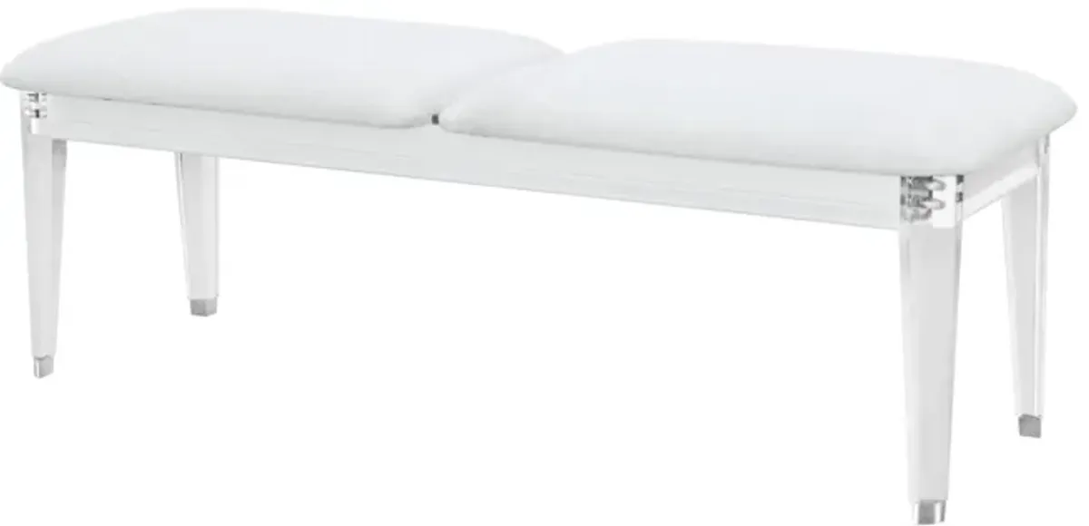 Apollo Grey Bench With Acrylic Legs