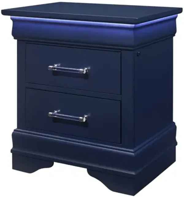 Charlie Blue Nightstand With LED