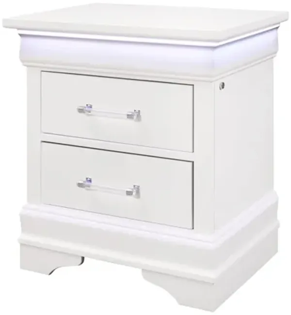 Charlie White Nightstand with LED