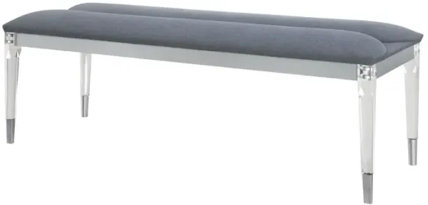 Lando Silver Bench With Acrylic Legs