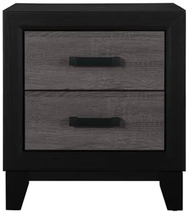 Lisbon Grey And Black Nightstand