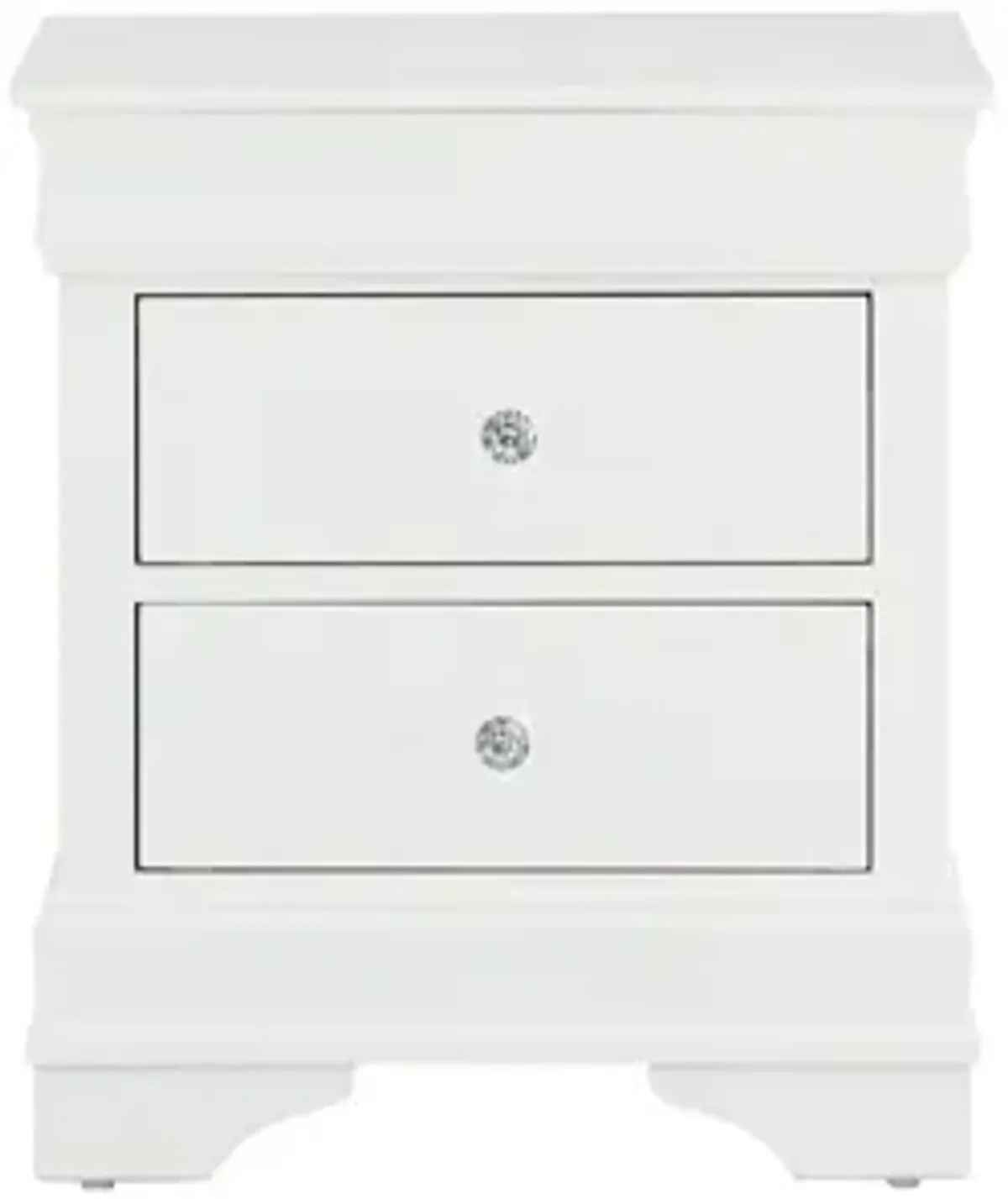 Pompei Metallic White Nightstand