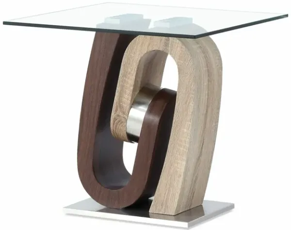 Global Furniture Geometric Glass End Table - T4126ET