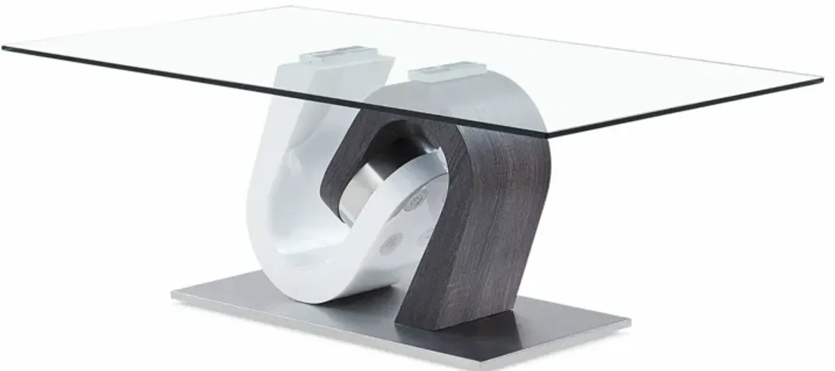 Global Furniture Black Geometric Glass Coffee Table - T4127CT