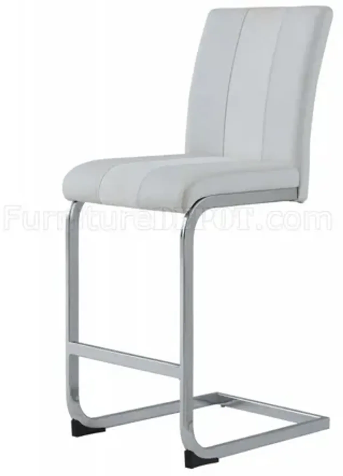 Global Furniture USA Dining Set with Glass Bar Table and Two White Bar Stools - D208BT+D915BS-WHT
