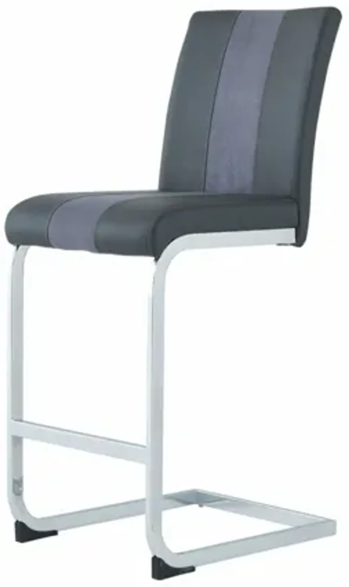 Global Furniture USA Glass Bar Table and Pair of Grey Bar Stools - D208BT+D915BS-GRY