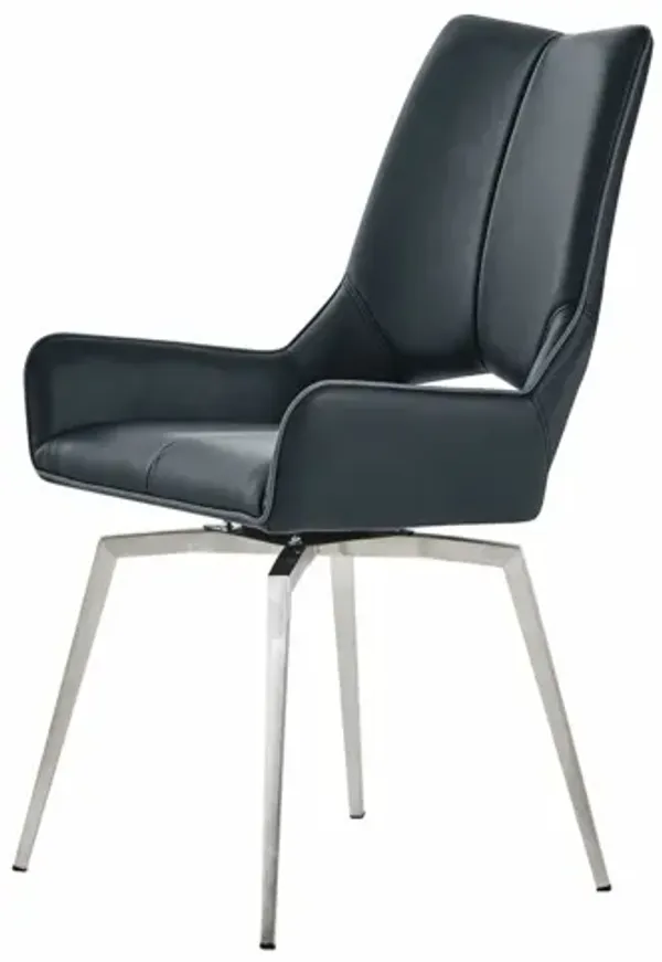 Global Furniture USA Set of Two Black Bucket Style Dining Chair - D4878NDC-BL