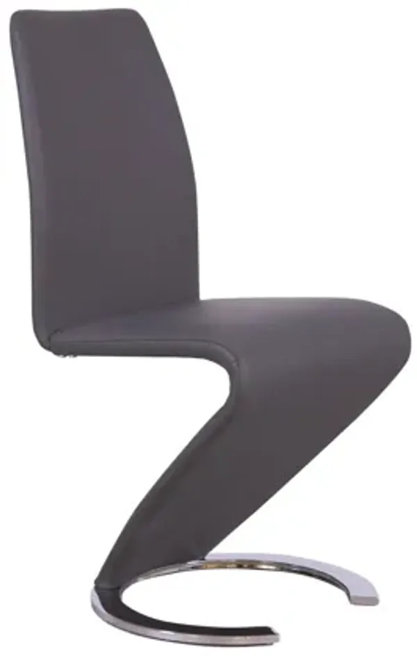 Global Furniture USA Set of Two Grey Z-Shaped Dining Chairs - D9002DC-GR