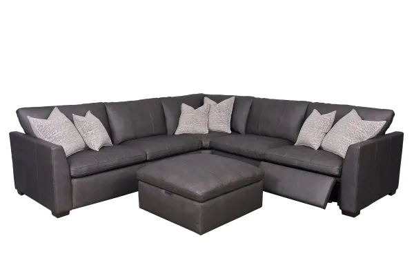 Lance Leather Power Reclining 5-Piece Sectional