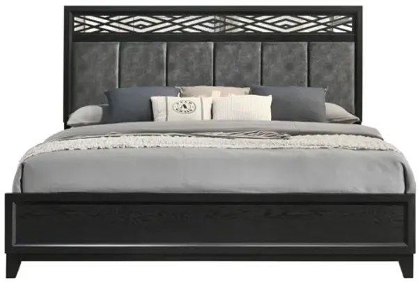 Obsidian Black Queen Panel Bed