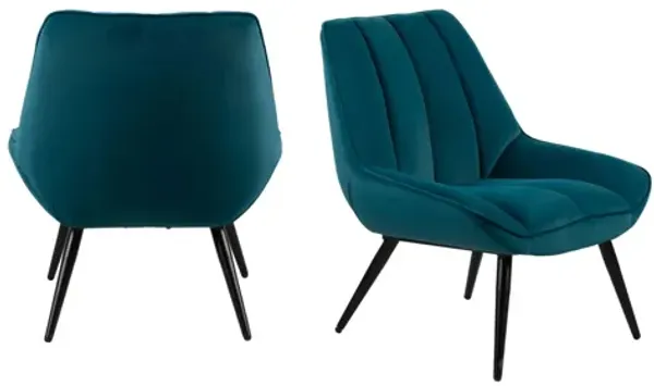 Astrid Velvet Accent Chair (Set of 2) - Green
