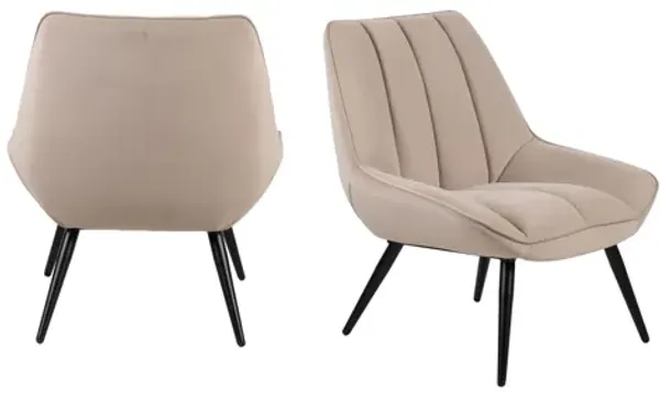 Astrid Velvet Accent Chair (Set of 2) - Taupe